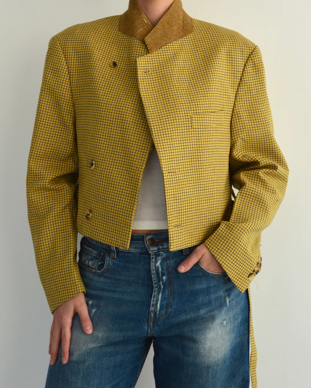 Tied-up Blazer - Yellow Checkred (M)