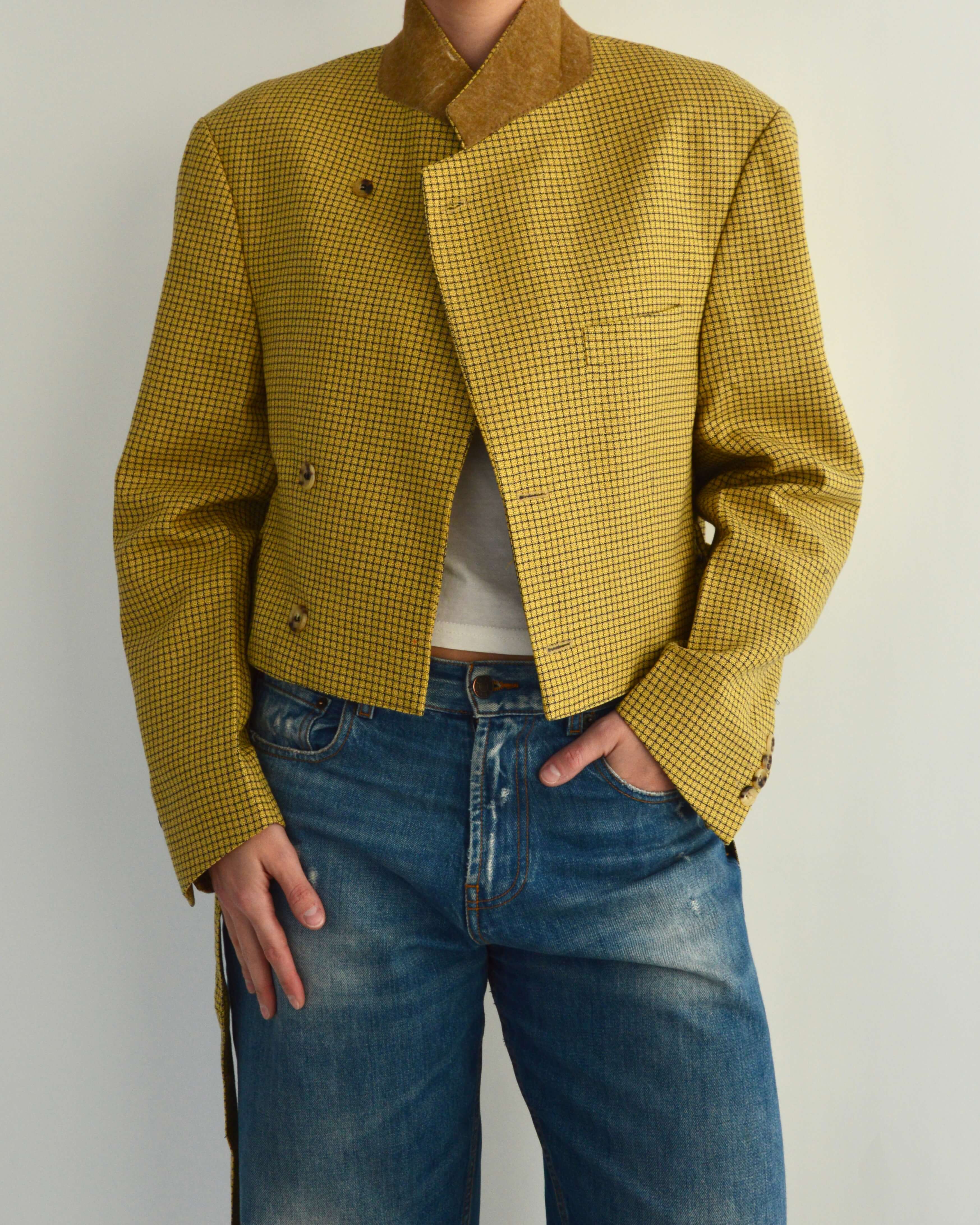 Tied-up Blazer - Yellow Checkred (M)