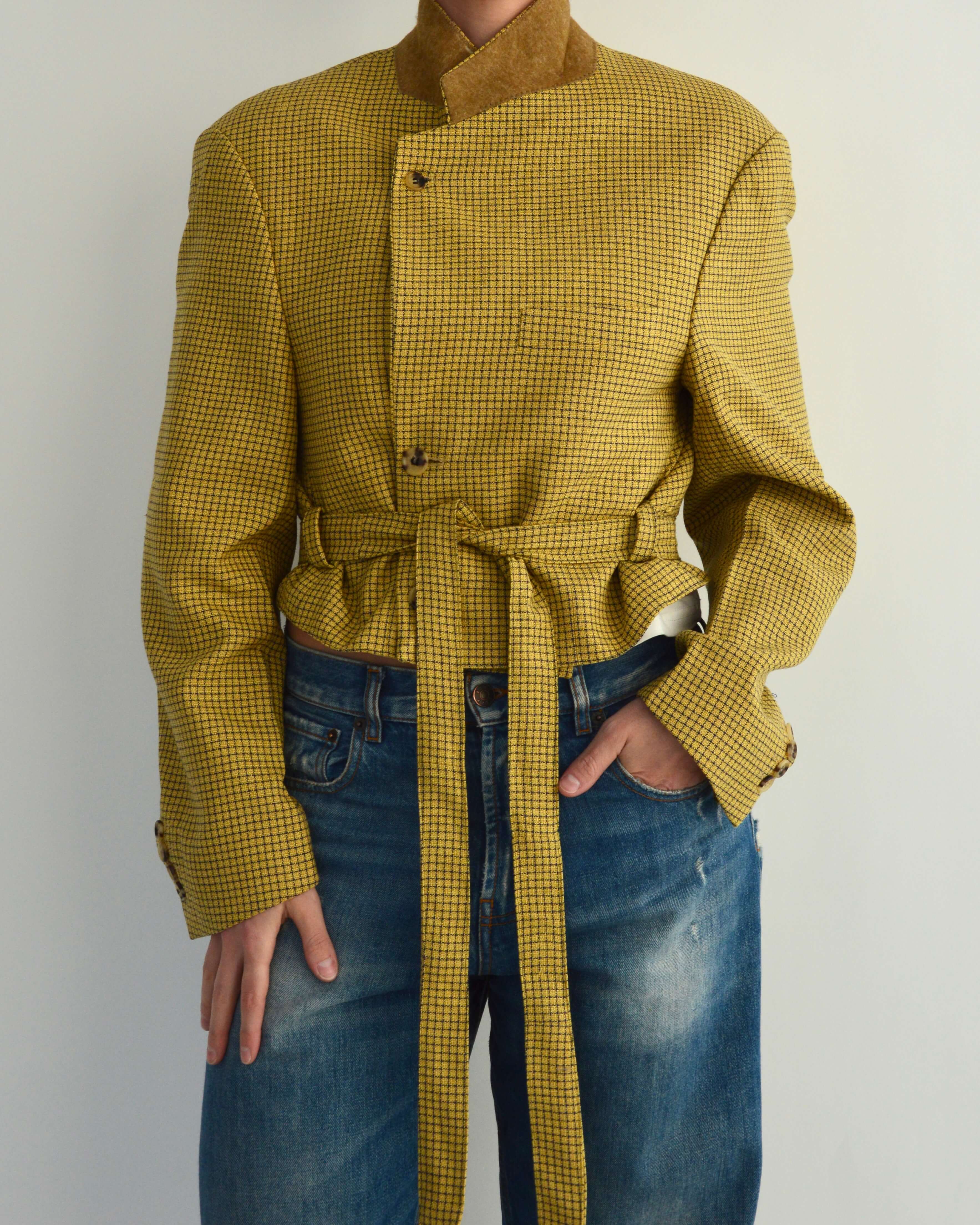 Tied-up Blazer - Yellow Checkred (M)