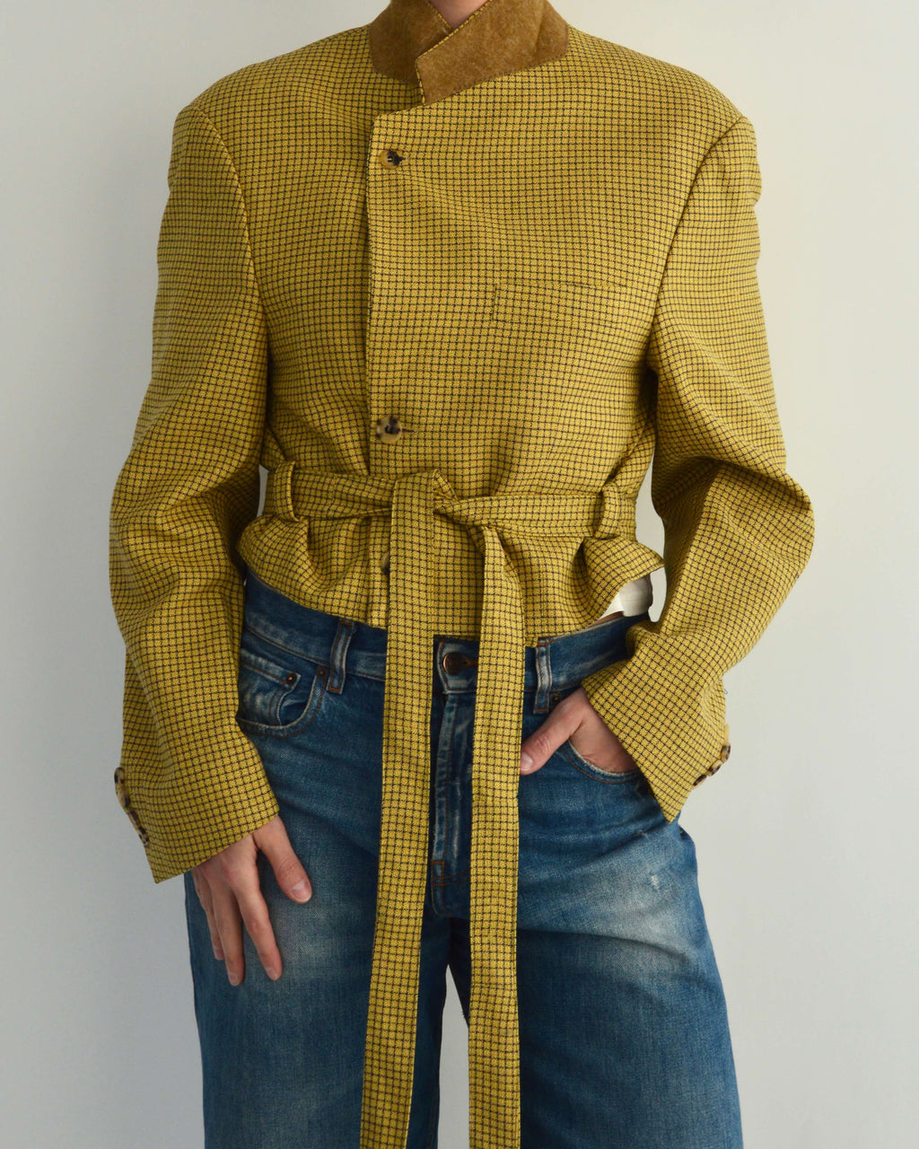 Tied-up Blazer - Yellow Checkred (M)