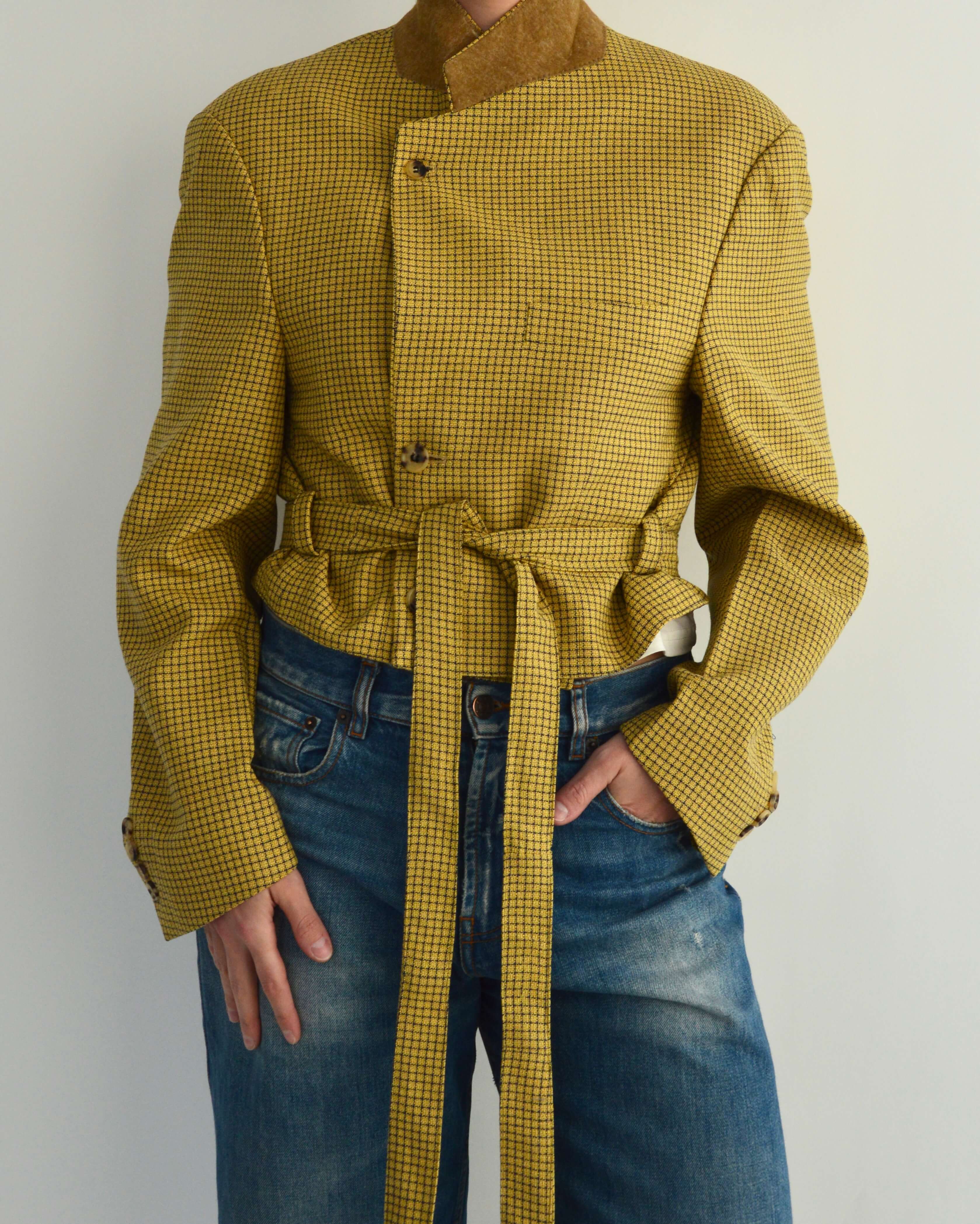 Tied-up Blazer - Yellow Checkred (M)
