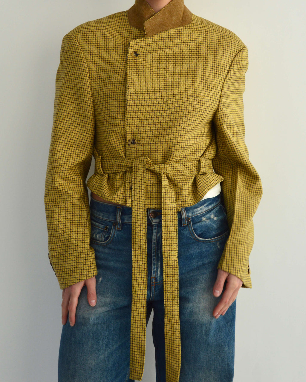 Tied-up Blazer - Yellow Checkred (M)