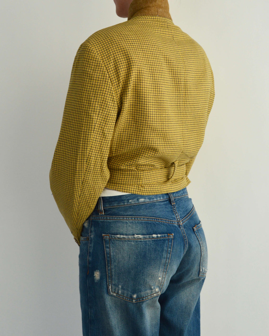 Tied-up Blazer - Yellow Checkred (M)