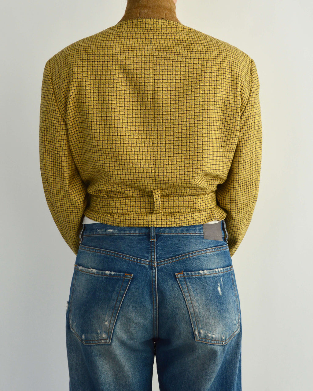 Tied-up Blazer - Yellow Checkred (M)