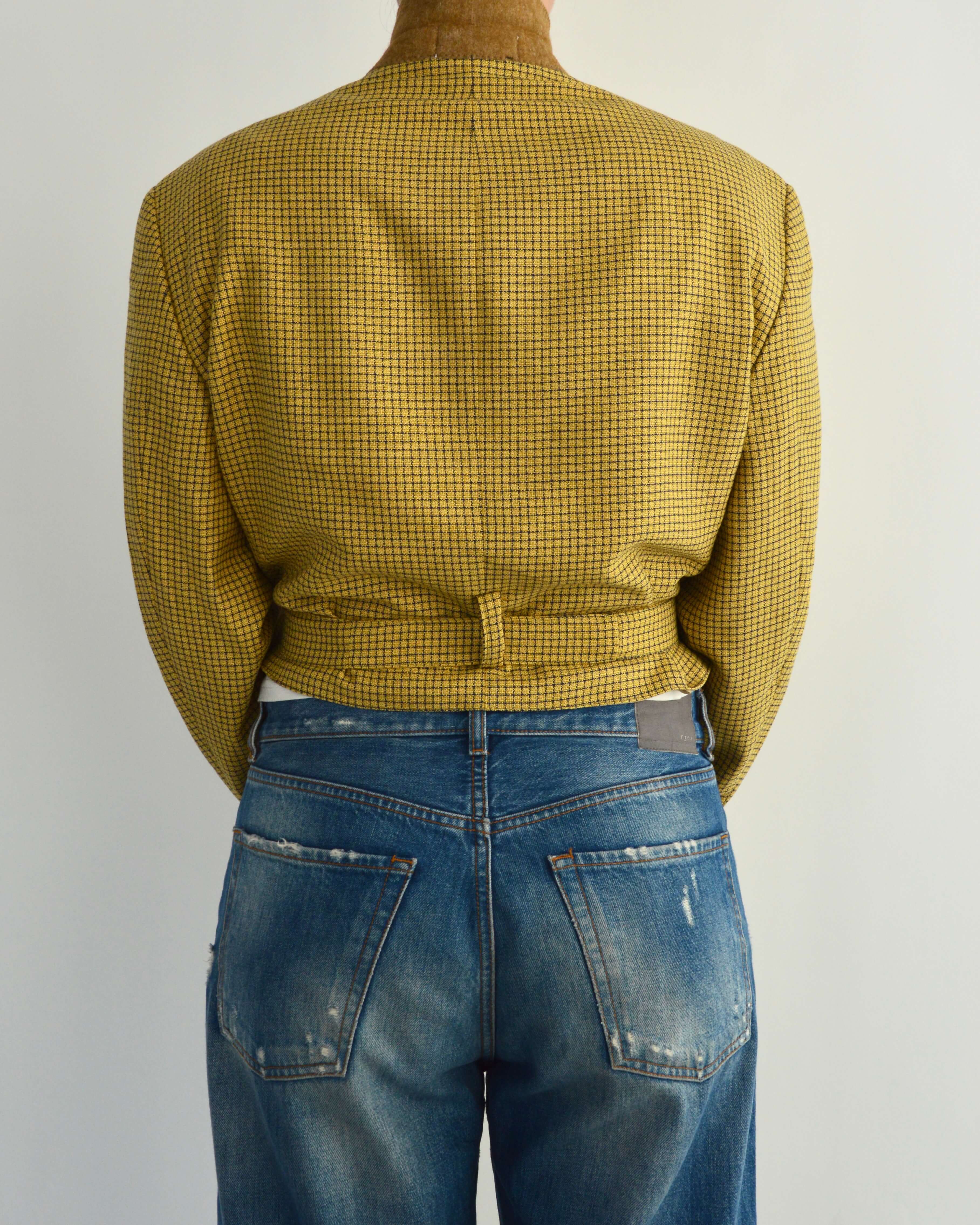 Tied-up Blazer - Yellow Checkred (M)