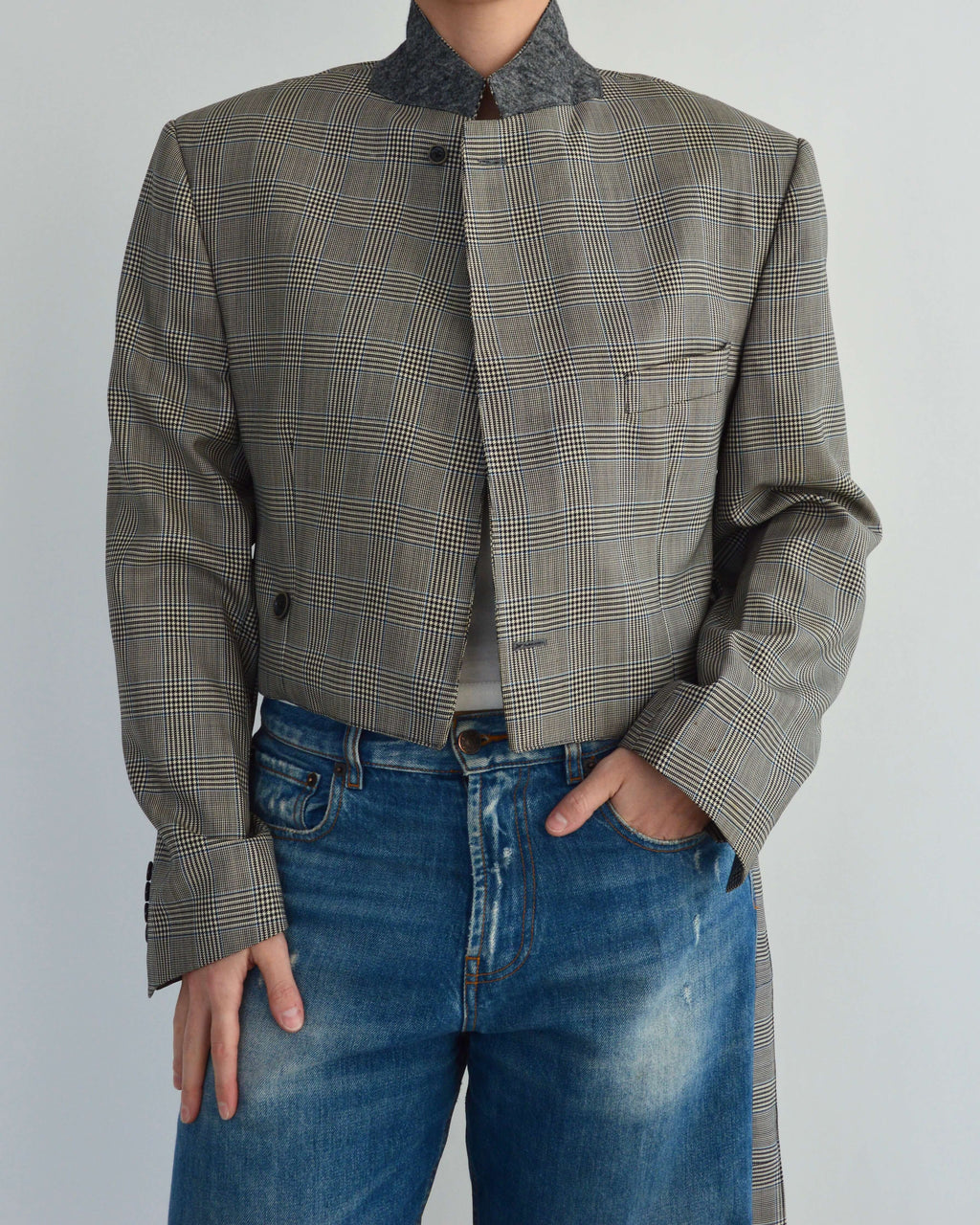 Tied-up Blazer - Checkred Grey (L)