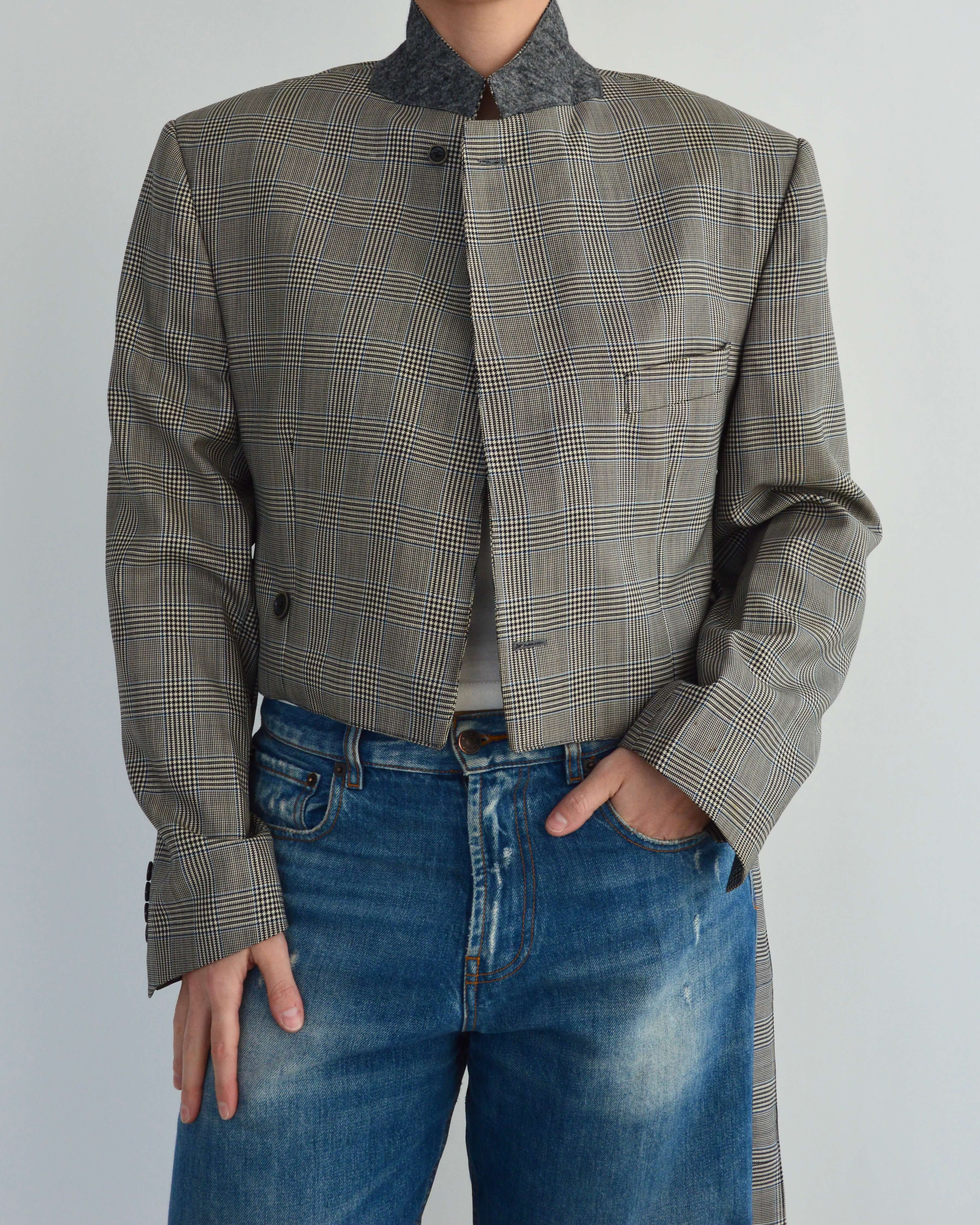 Tied-up Blazer - Checkred Grey (L)