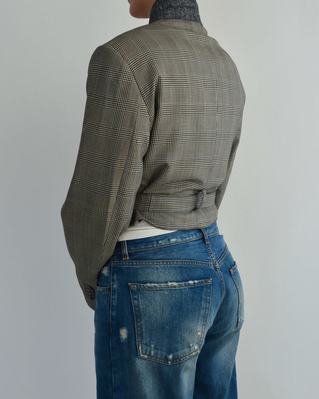 Tied-up Blazer - Checkred Grey (L)