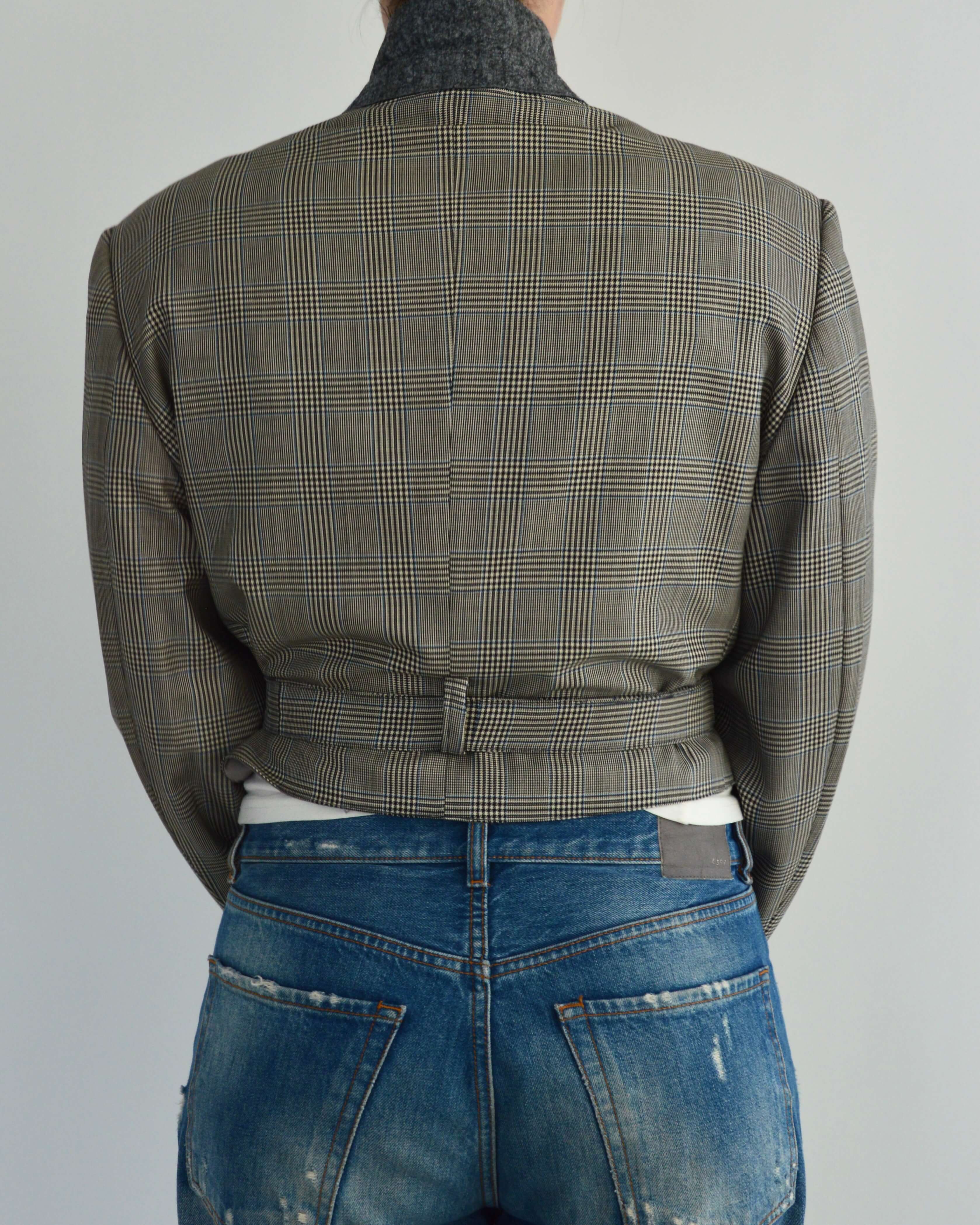 Tied-up Blazer - Checkred Grey (L)