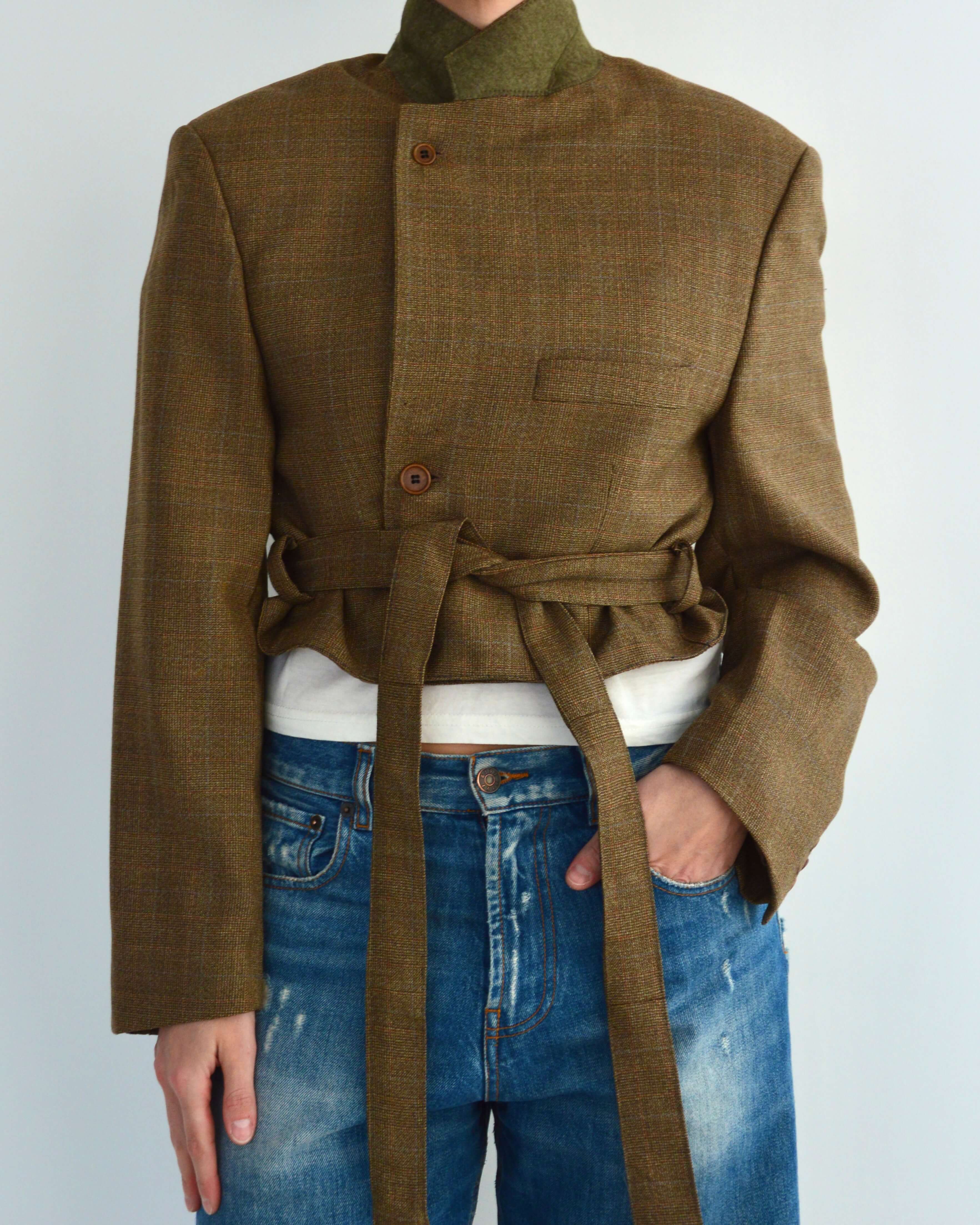 Tied-up Blazer - Green Colar (M)