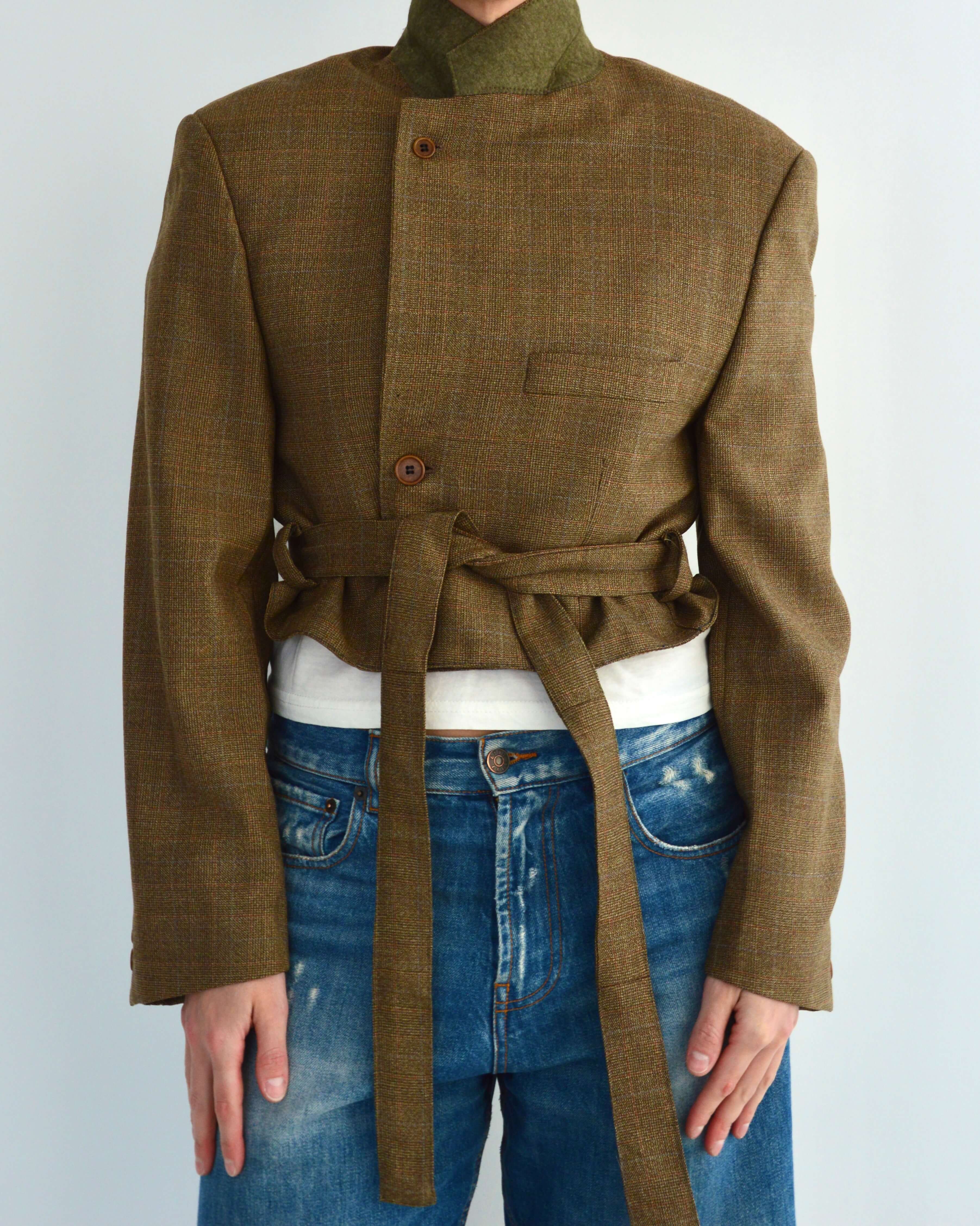 Tied-up Blazer - Green Colar (M)