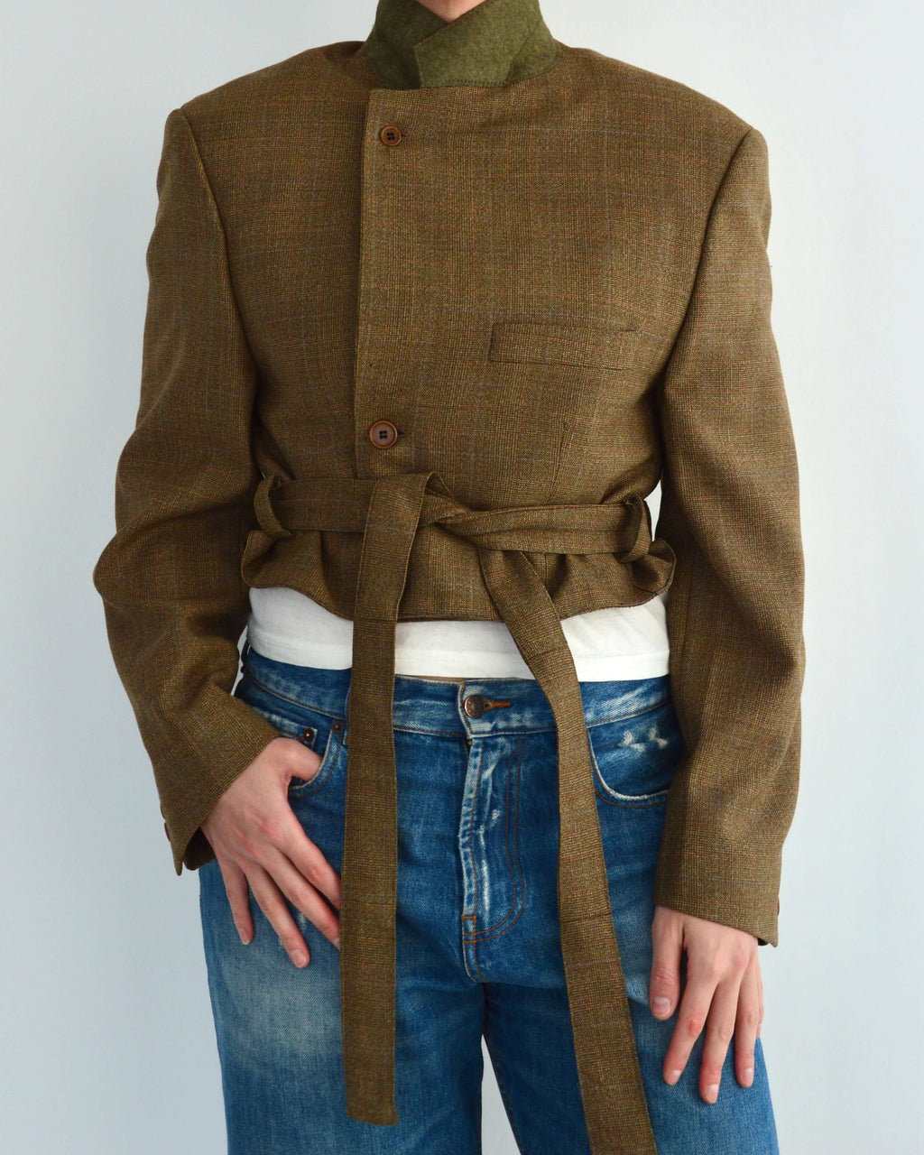 Tied-up Blazer - Green Colar (M)