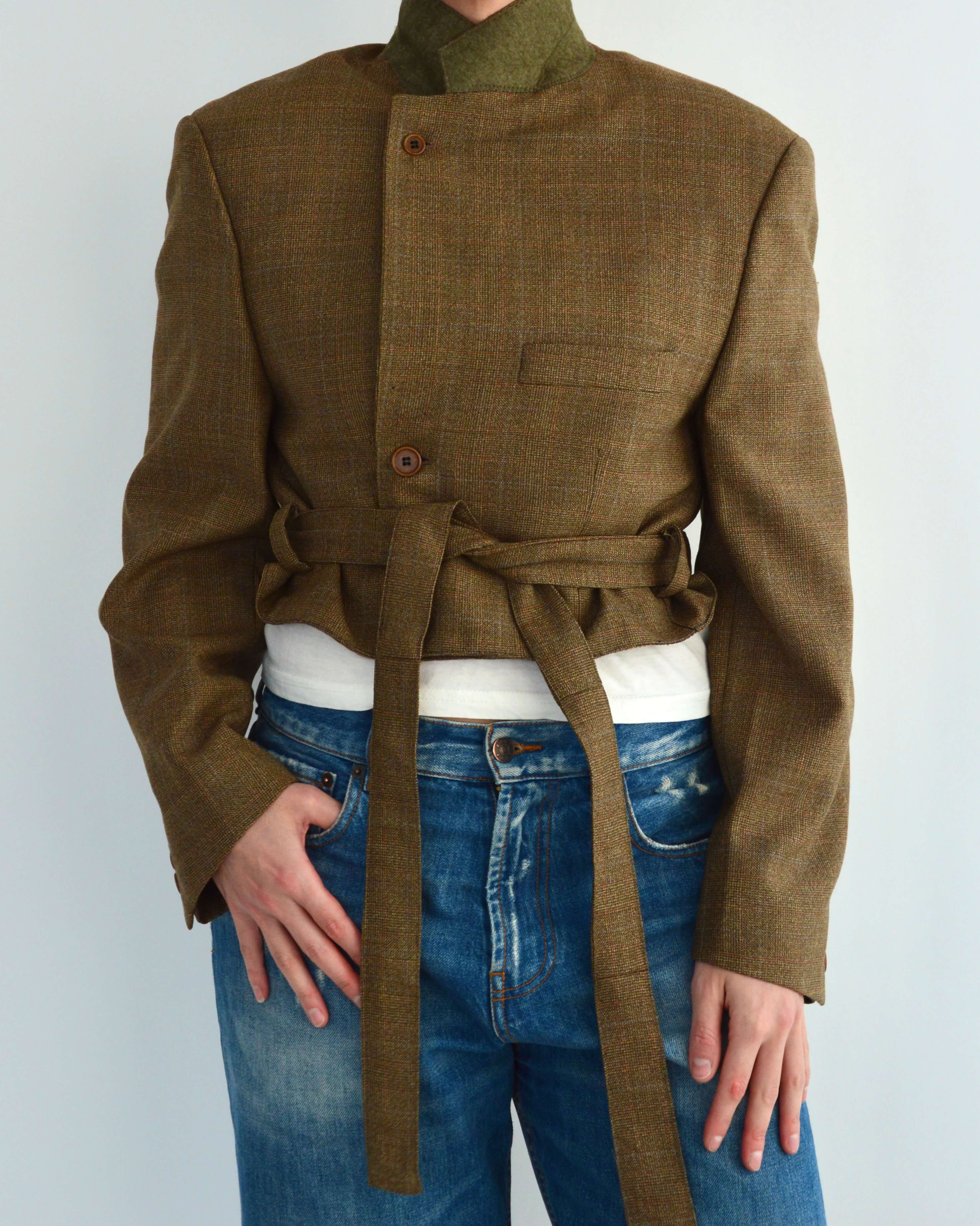 Tied-up Blazer - Green Colar (M)