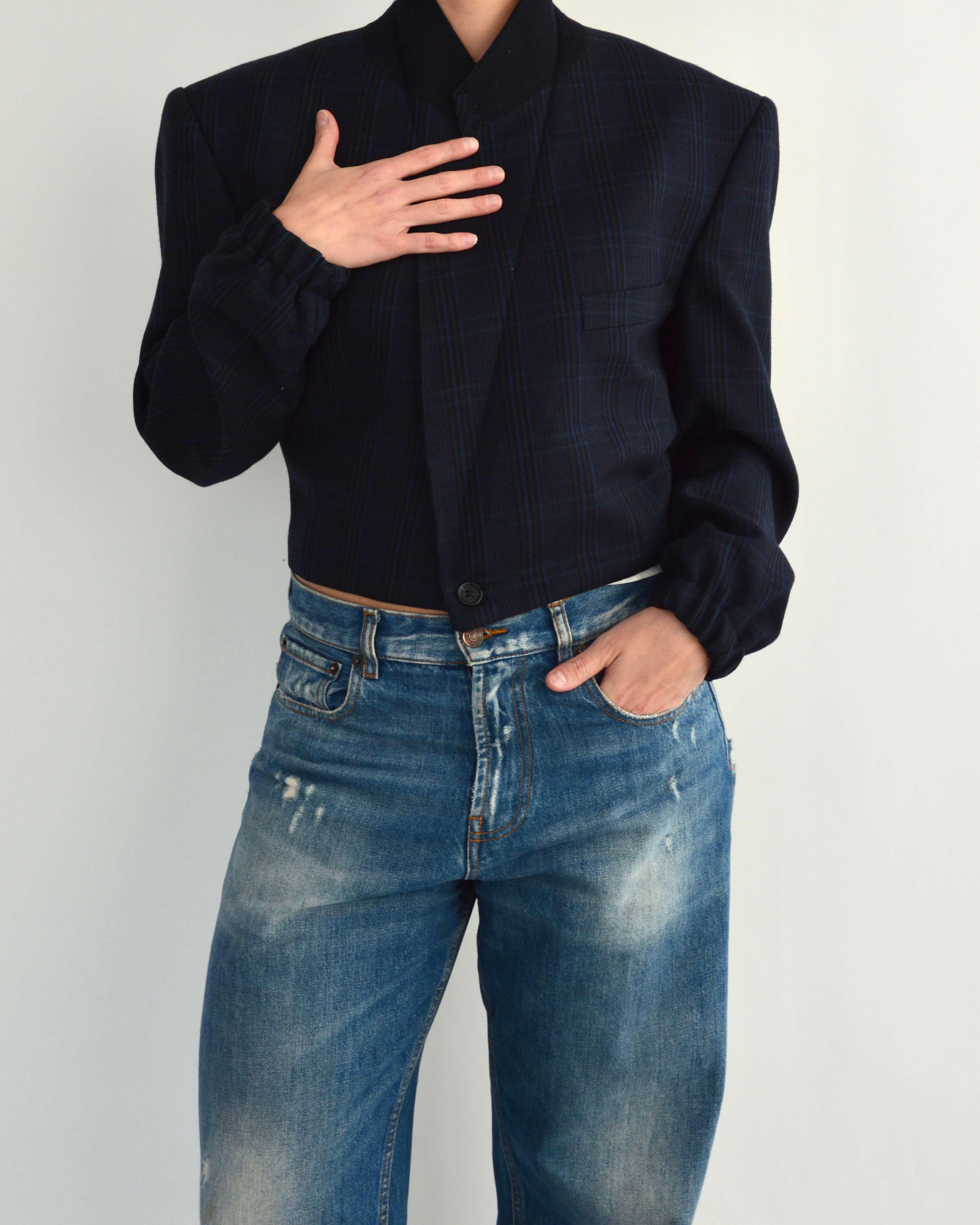 Bomber - Blue Checkred (M)