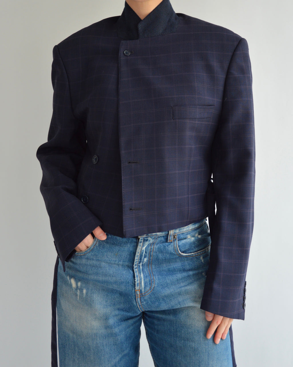 Tied-up Blazer - Blue Checkred (L)