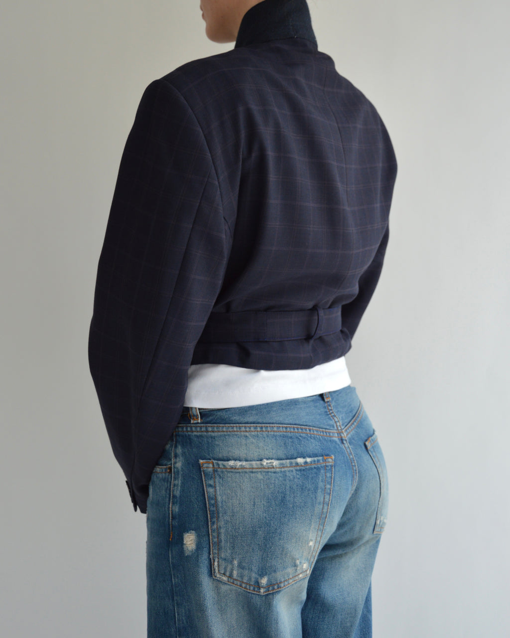 Tied-up Blazer - Blue Checkred (L)