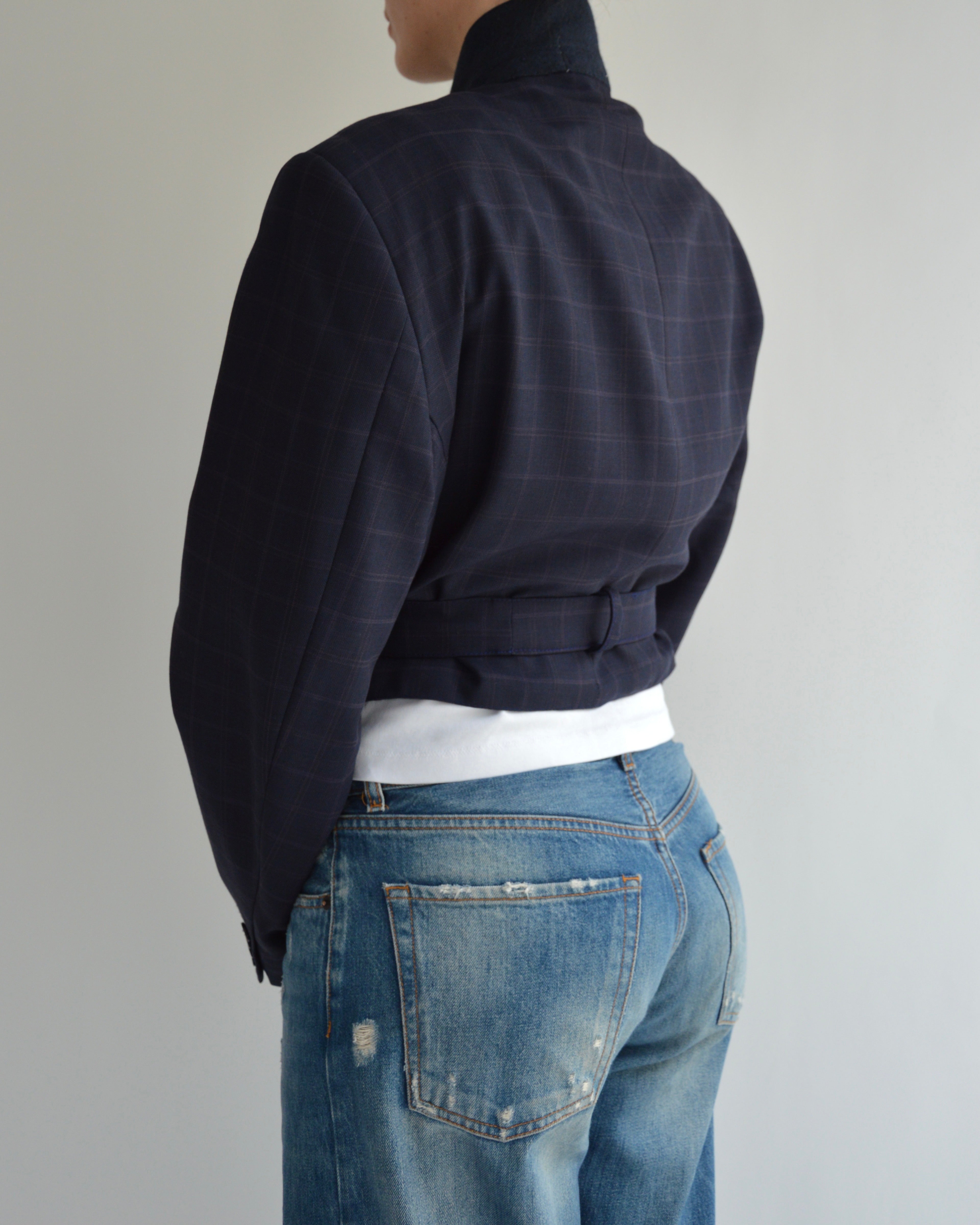 Tied-up Blazer - Blue Checkred (L)