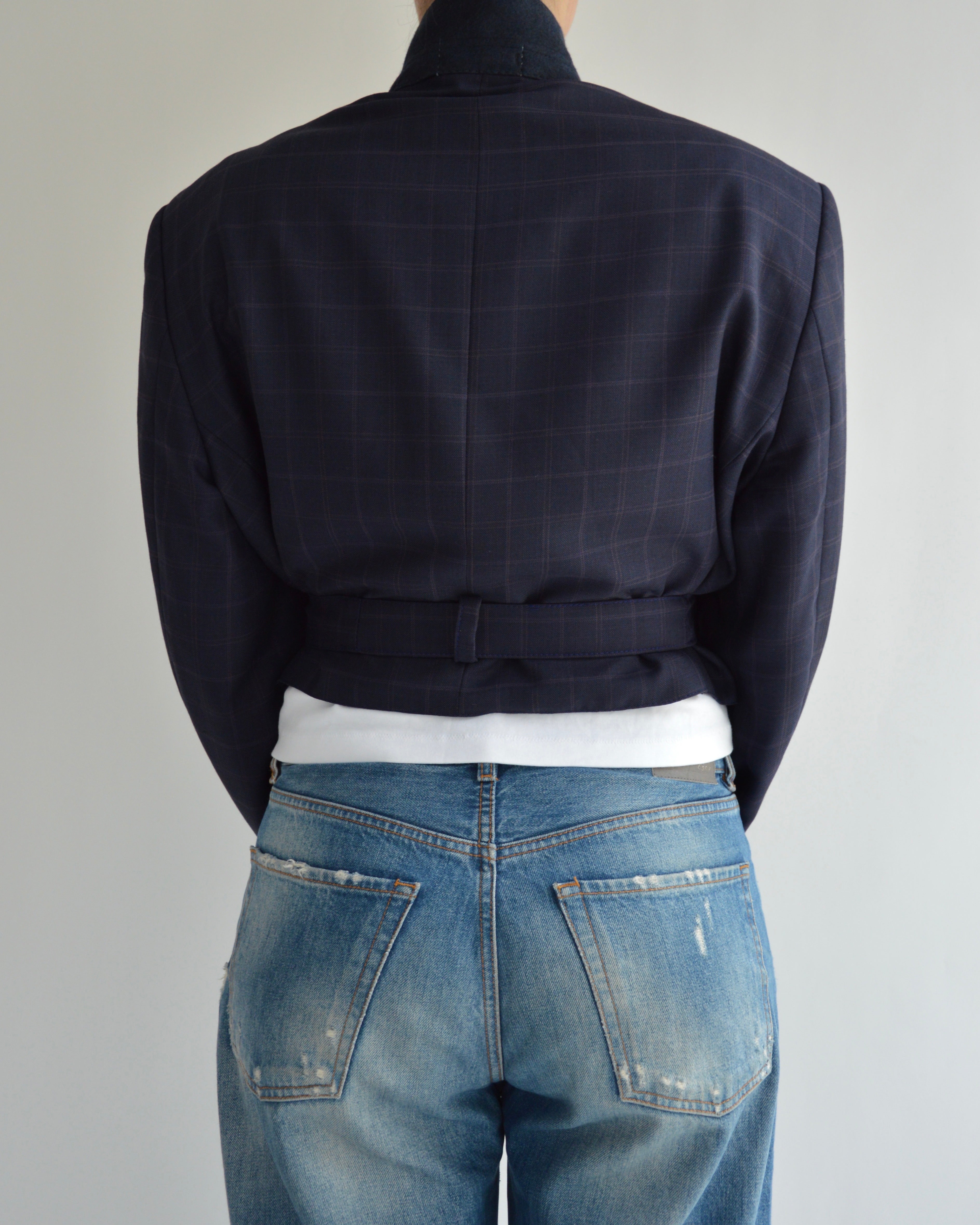 Tied-up Blazer - Blue Checkred (L)