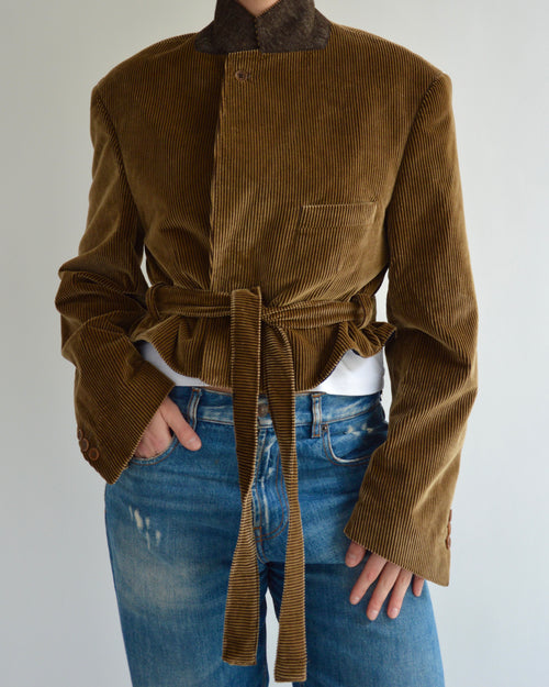 Tied-up Blazer in Corduroy Golden Brown
