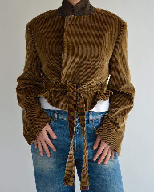 Tied-up Blazer in Corduroy Golden Brown, view 2