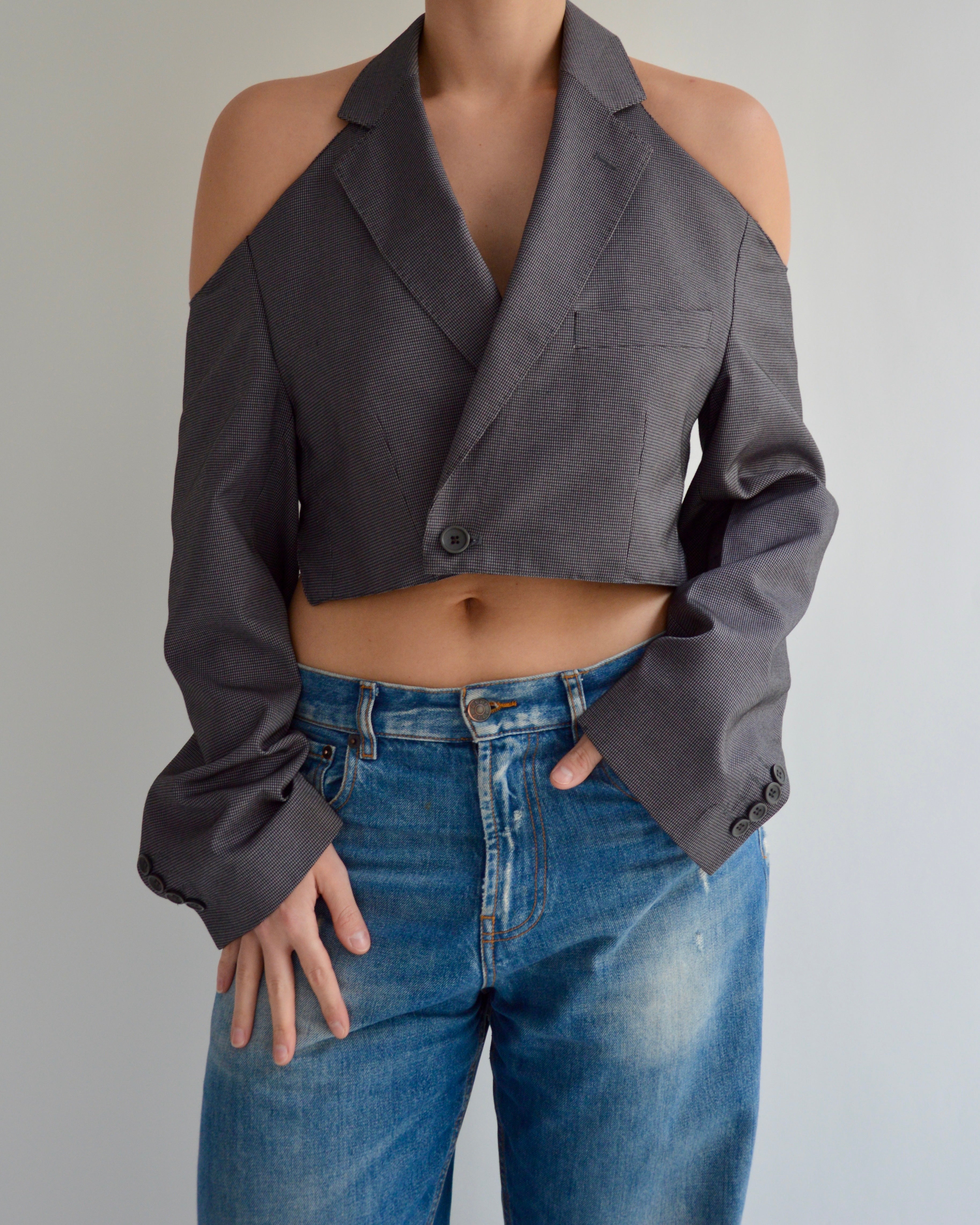 Halter Blazer - Purple Grey (S)