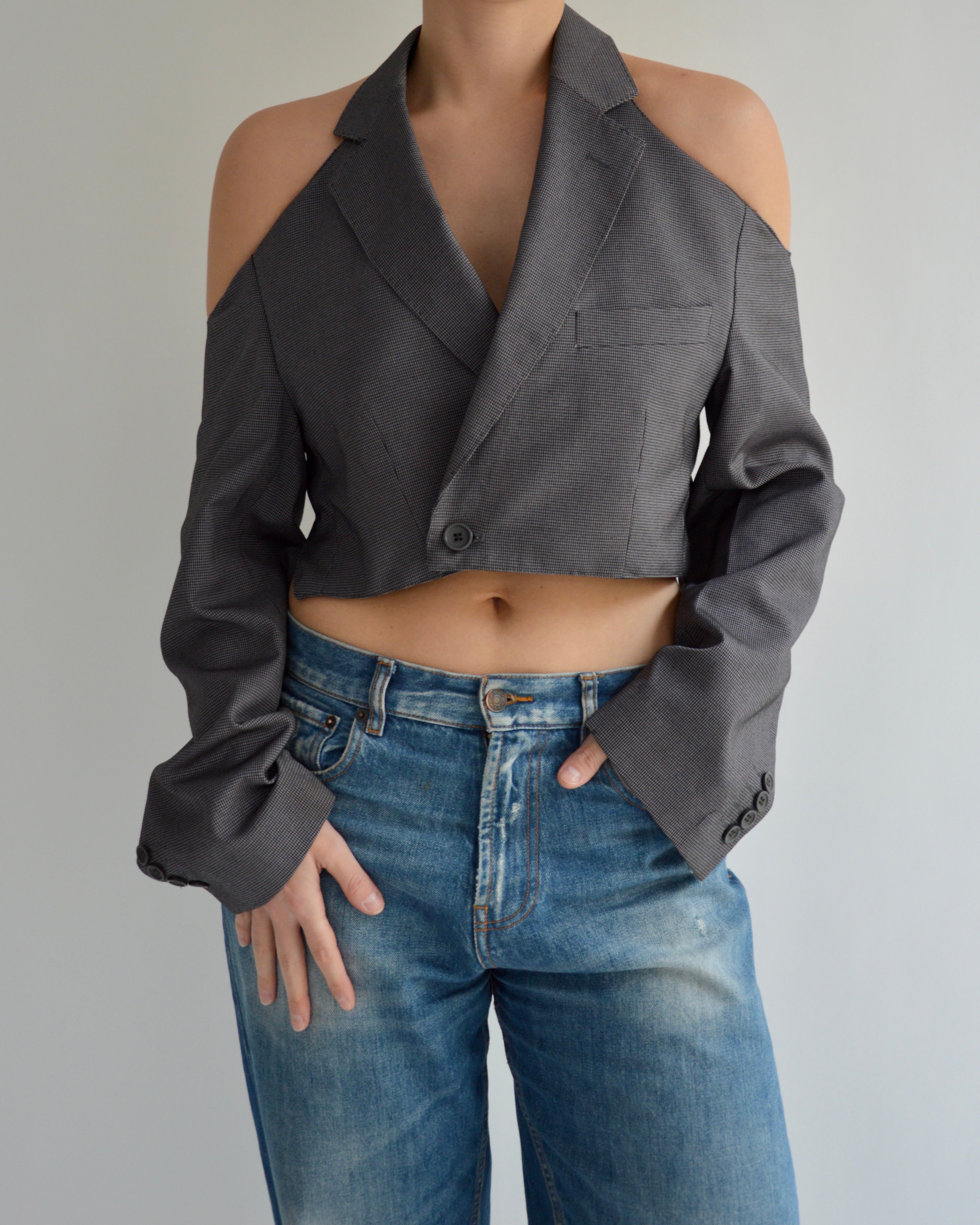 Halter Blazer - Purple Grey (S)