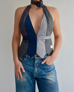Top con lazo - Azules y rojos (talla pequeña)