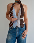 Top con lazo - Azules y rojos (talla pequeña)