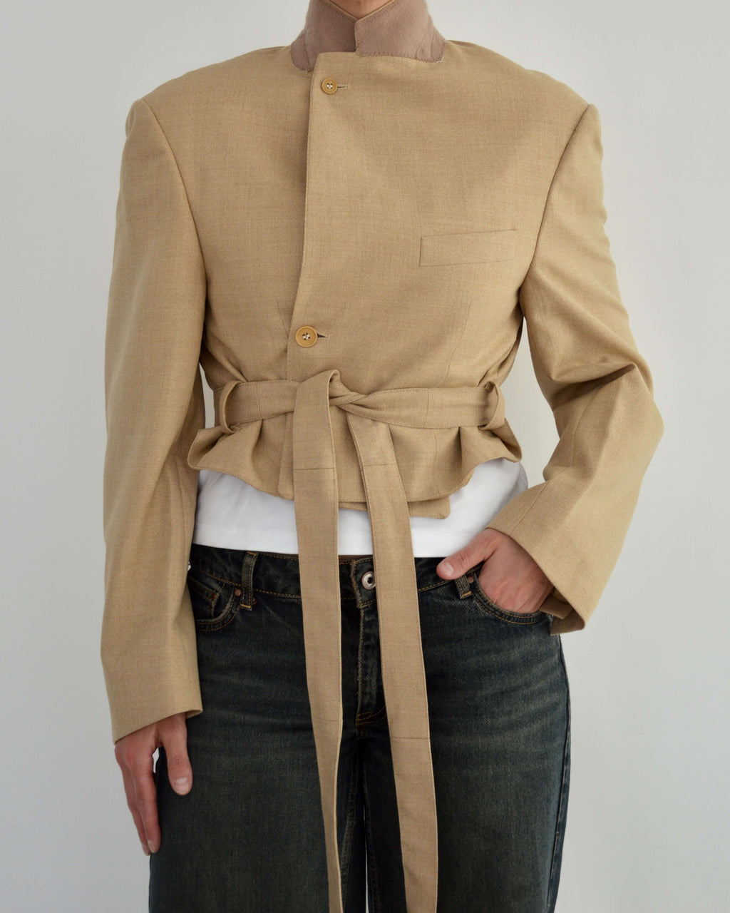Tied-up Blazer - Cream (M - L)