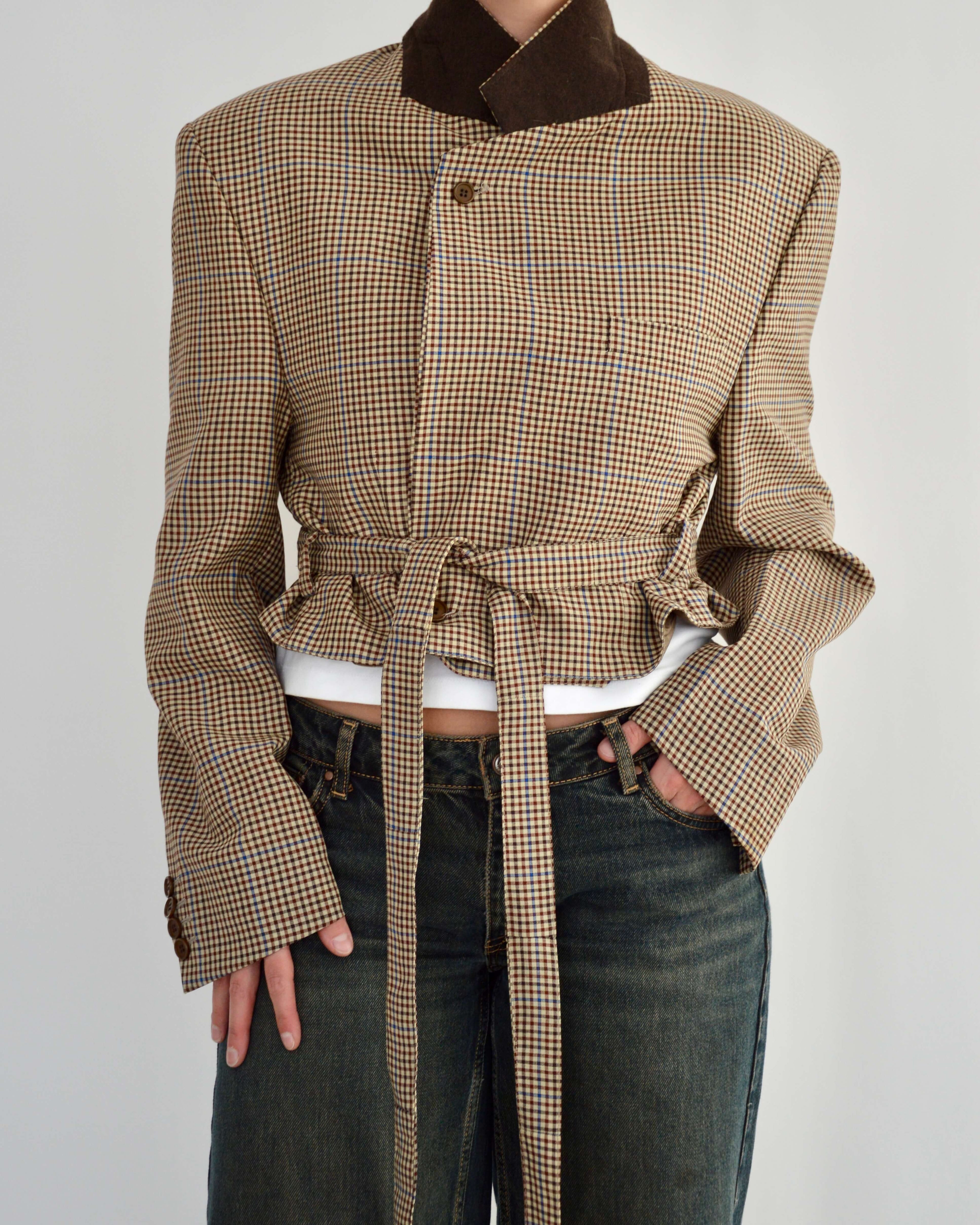 Tied-up Blazer - Brown Squared (L)