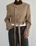 Tied-up Blazer - Brown Squared (L)