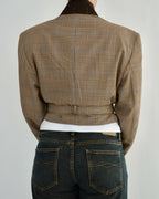 Tied-up Blazer - Brown Squared (L)