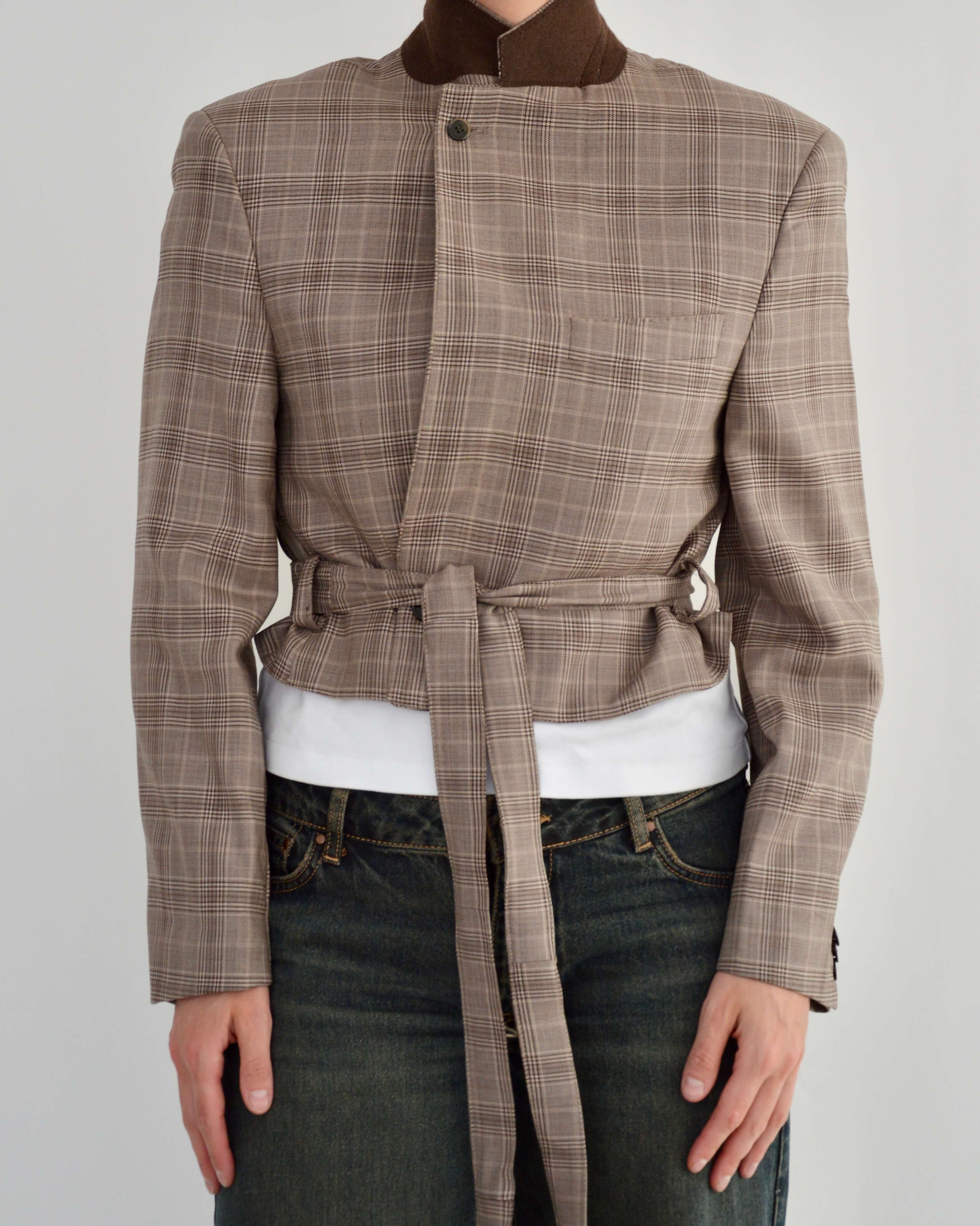 Tied-up Blazer - Pinky Brown (S)