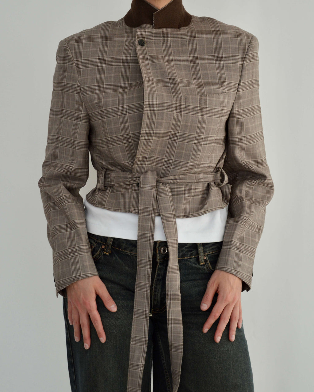 Tied-up Blazer - Pinky Brown (S)