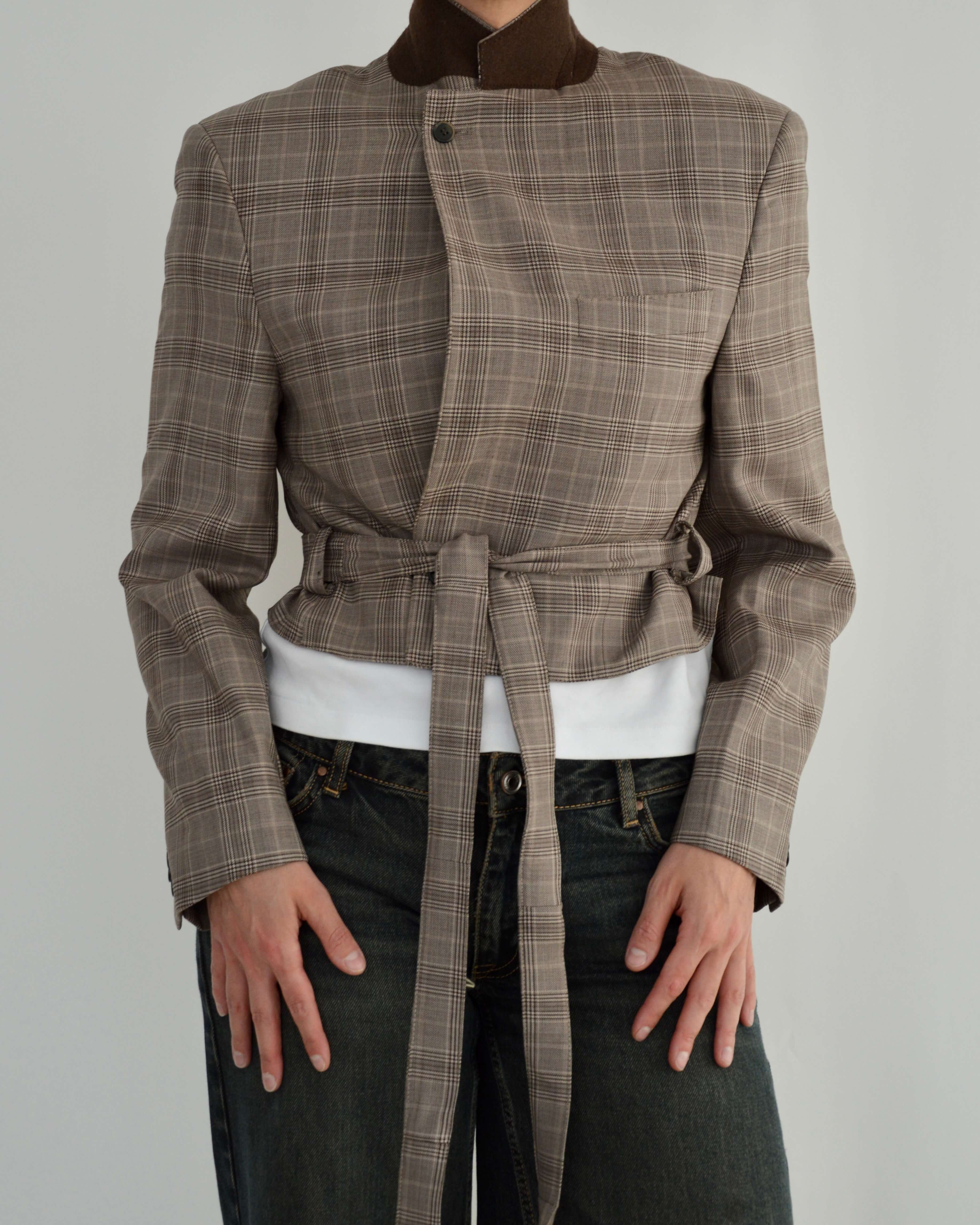 Tied-up Blazer - Pinky Brown (S)