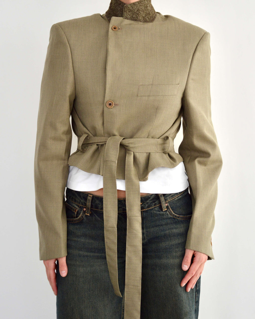 Vegan Tied-up Blazer - Soft Green (M)