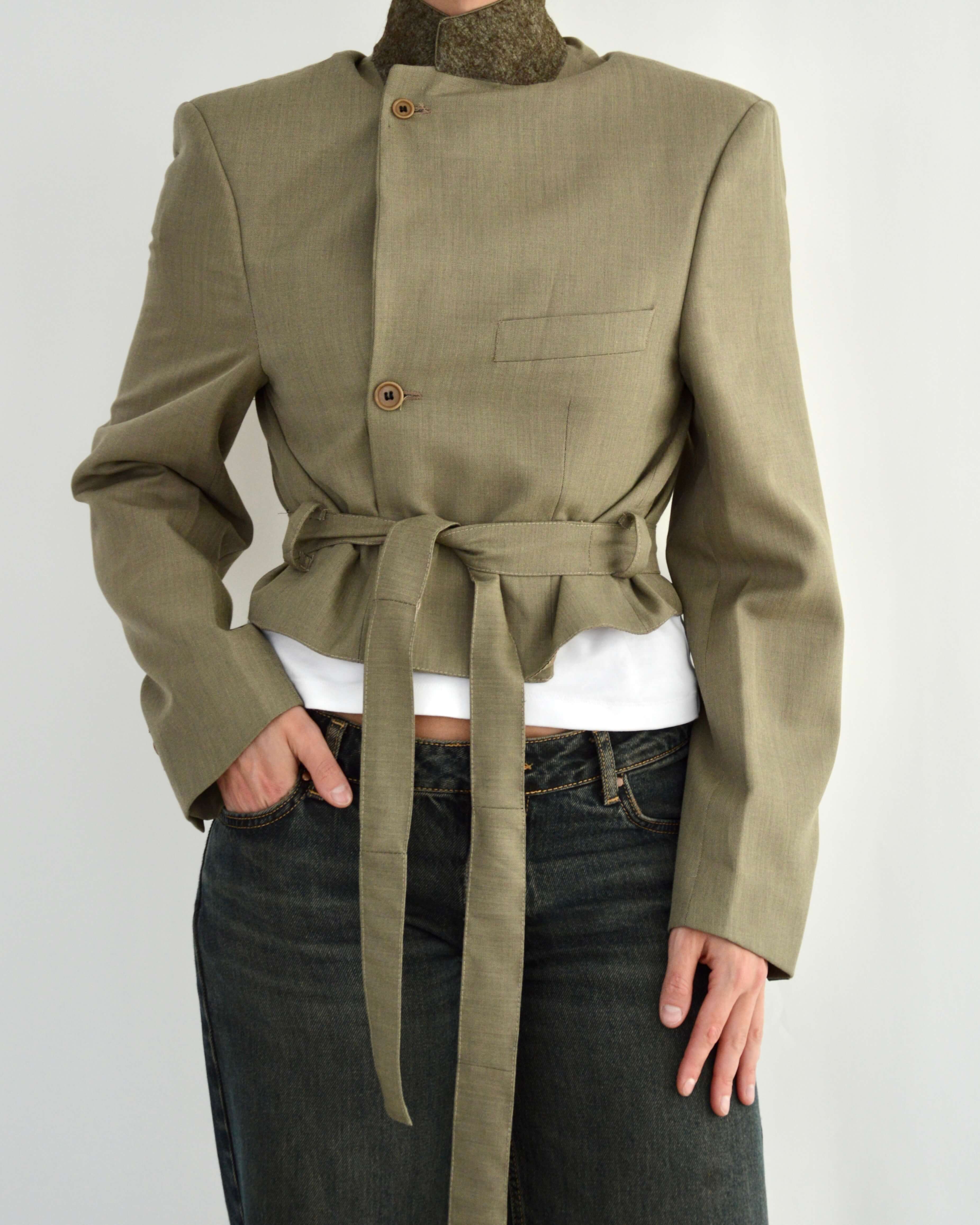 Vegan Tied-up Blazer - Soft Green (M)