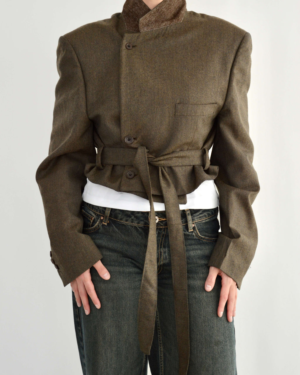 Tied-up Blazer - Darker Green (L)