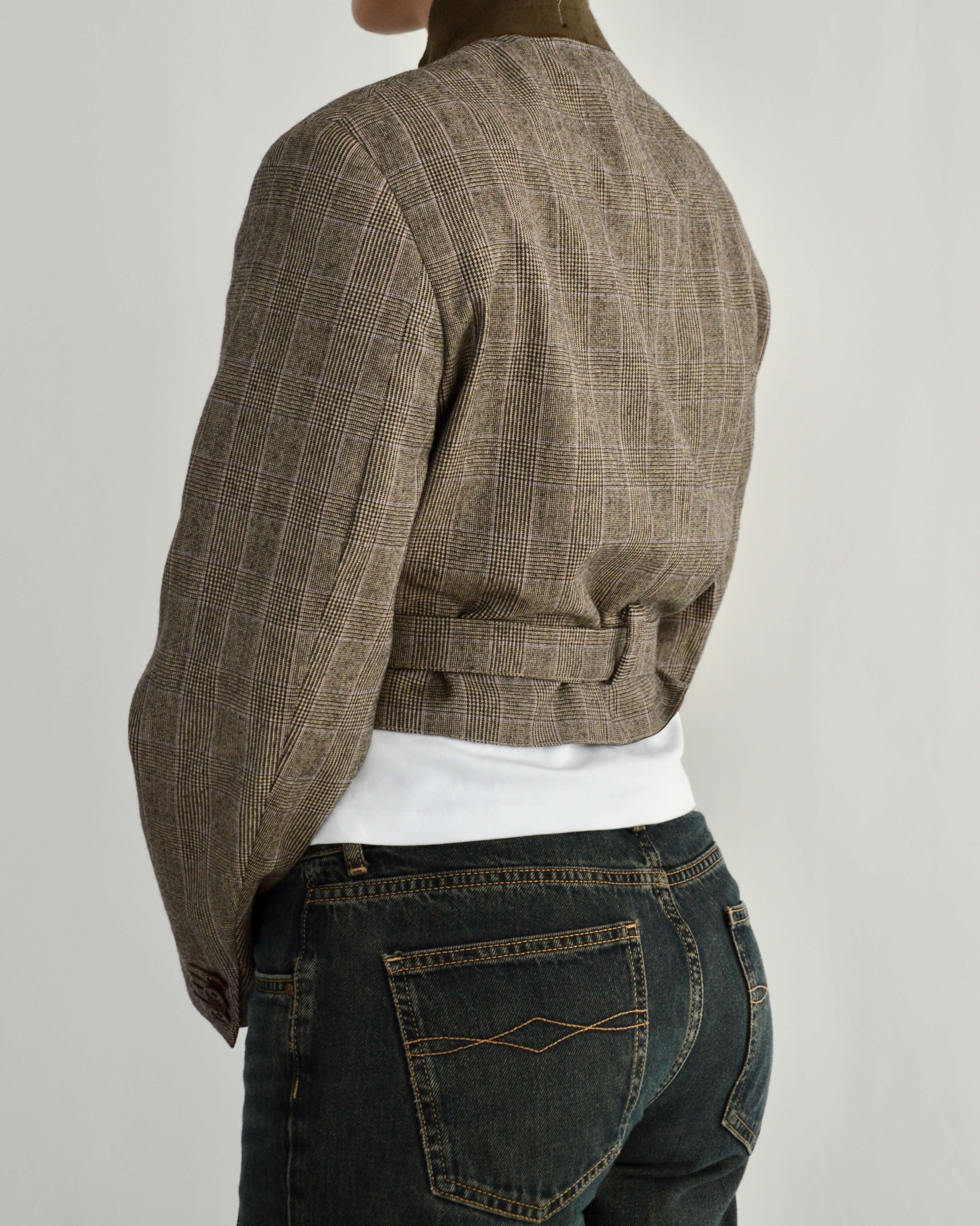 Tied-up Blazer - Textured Pinky Brown (M)