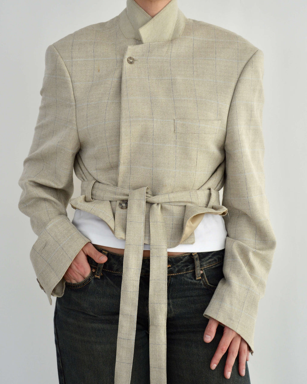 Tied-up Blazer - Light Oatmilk (L)