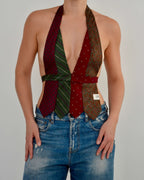 Haut à nouer et collier ras-du-cou fleur - nº 85 (XS)