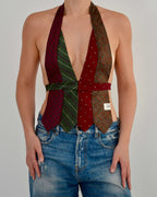 Haut à nouer et collier ras-du-cou fleur - nº 85 (XS)
