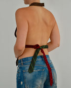 Haut à nouer et collier ras-du-cou fleur - nº 85 (XS)