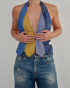 Haut à nouer et collier ras-de-cou fleuri - n° 87 (M)
