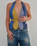 Haut à nouer et collier ras-de-cou fleuri - n° 87 (M)