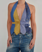 Haut à nouer et collier ras-de-cou fleuri - n° 87 (M)