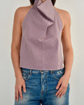 Halter Blouse - Gingham Burgundy (S)