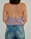 Halter Blouse - Gingham Burgundy (S)