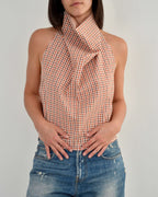 Halter Blouse - Gingham Orange (L)