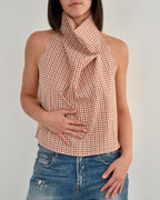 Halter Blouse - Gingham Orange (L)